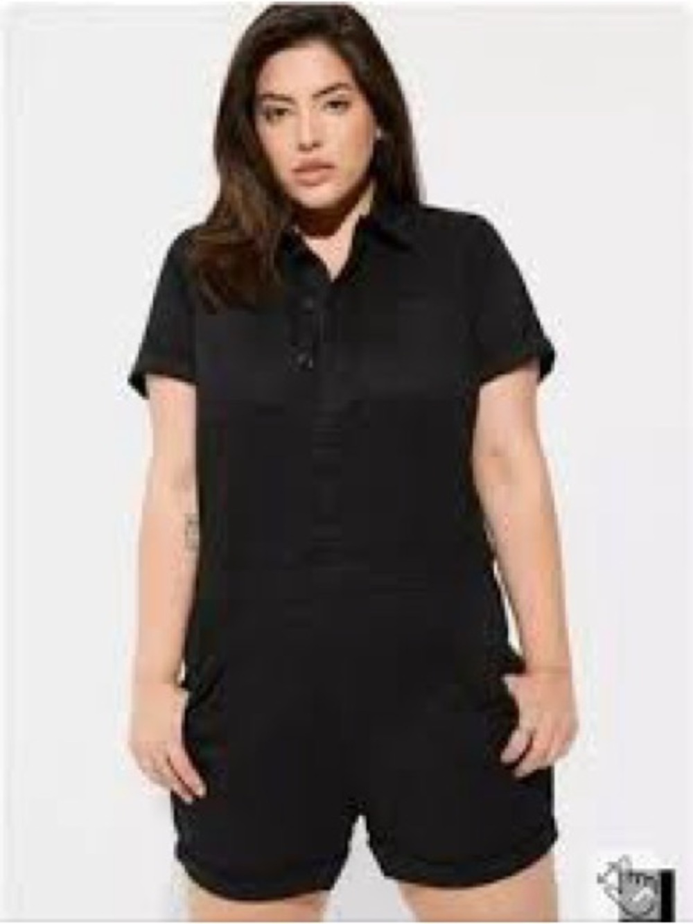 Torrid Black Women's Short-Sleeve Utility Romper
